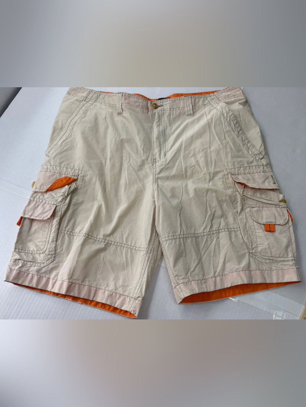 Men’s outdoor khaki cargo cotton blend cargo shorts